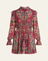 Etro High Neck Floral Print Mini Dress