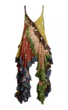 Etro Ruffled Metallic Silk Midi Dress In Multi
