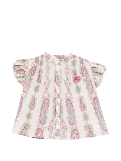 Etro Kids' Ruffled Paisley Blouse In Multi