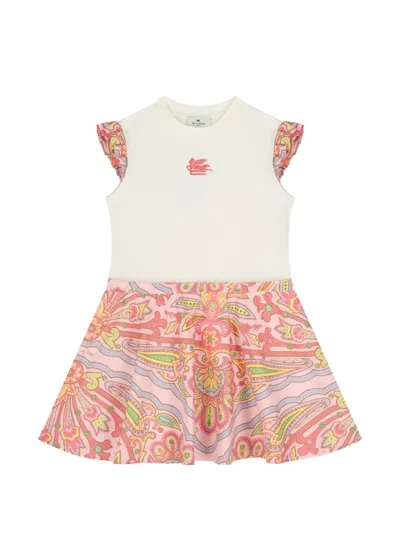 Etro Kids' Ruffled Paisley Dress In White