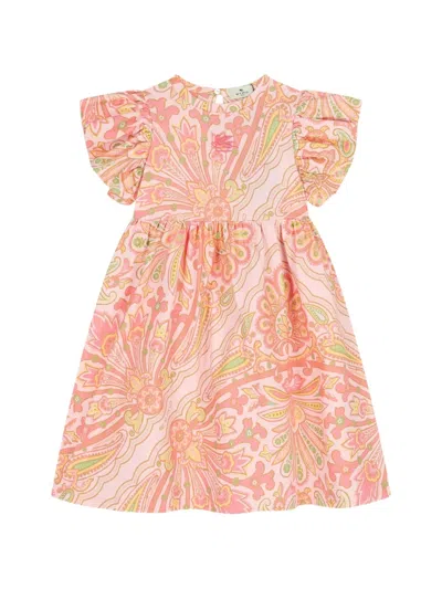 Etro Kids' Ruffled Paisley-pattern Dress In Multi