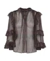 Etro Blusa In Crepe Stampato Donna In Gray