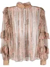 Etro Top Con Rouches In Pink