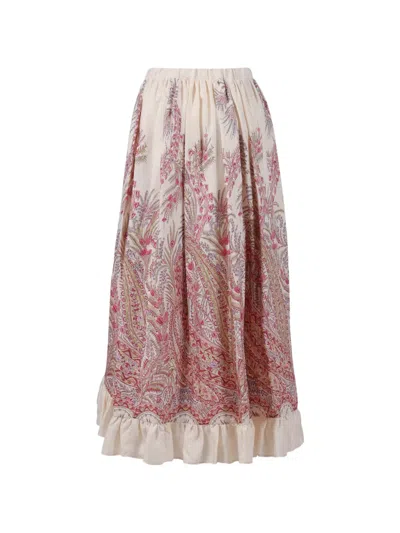 Etro Kids' Ruffled Paisley Skirt In Neutral