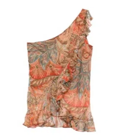 Etro Ruffled Paisley Top In Multi