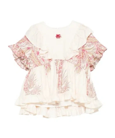 Etro Kids' Ruffled Paisley-print Blouse In Multi