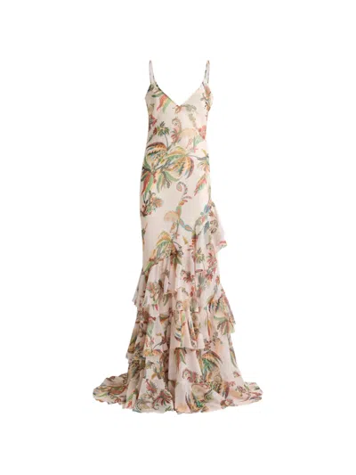 Etro Ruffled Paisley-print Maxi Dress In Neutral
