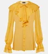 Etro Ruffled Silk Blouse In Yellow