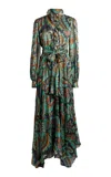 Etro Ruffled Silk Maxi Dress In Black