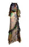 Etro Ruffled Silk Maxi Dress In Multi
