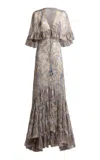 Etro Ruffled Silk-blend Maxi Dress In Multi