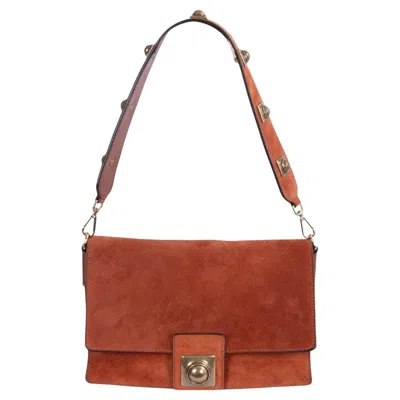 Pre-owned Etro Rust Red Suede Crown Me Shoulder Bag