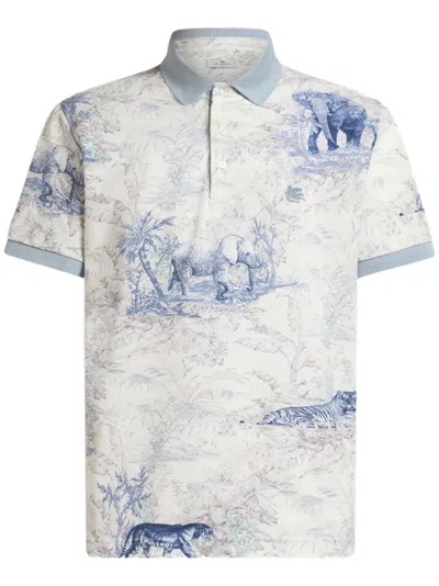 ETRO SAFARI-PRINT POLO SHIRT