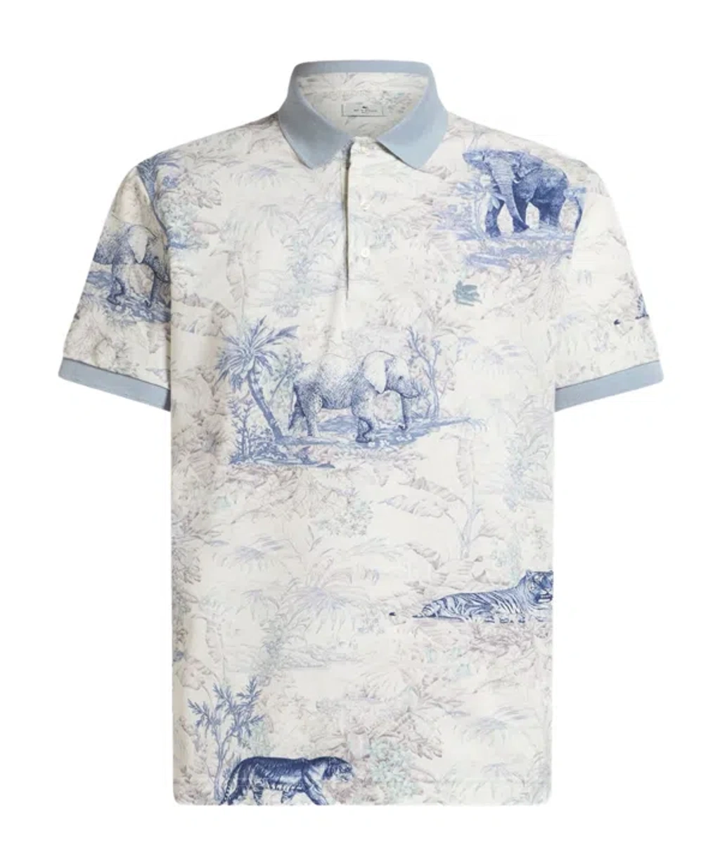 Tシャツ・カットソー ETRO FW25 POLO SHIRT WITH PRINT (MRMD0004 AK472X0810) Etro men's cotton polo shirt with paisley print