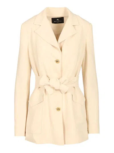 Etro Sahariana Blazer Jackets White In Neutral