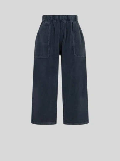 Etro Velvet Trousers For Children In Navyblau