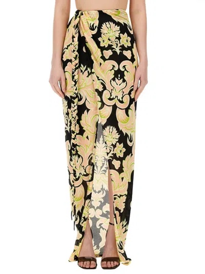 Etro Sarong Skirt In Animal Print