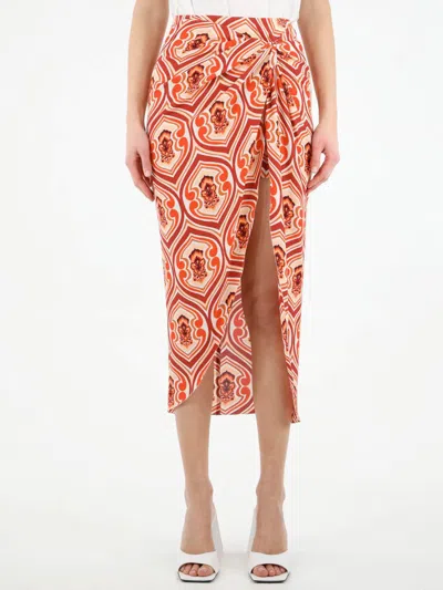Etro Sarong Skirt With Graphic Print In Multi