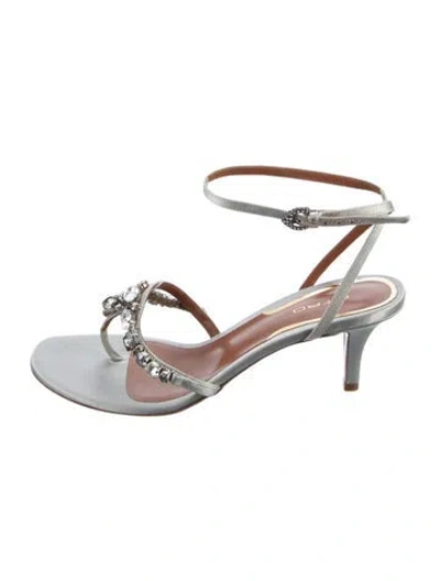 Pre-owned Etro Satin Crystal Embellishments Sandals In Black