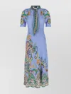 Etro Satin Dress With Embroidered Floral Print