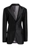 Etro Satin Jacquard Blazer In Black