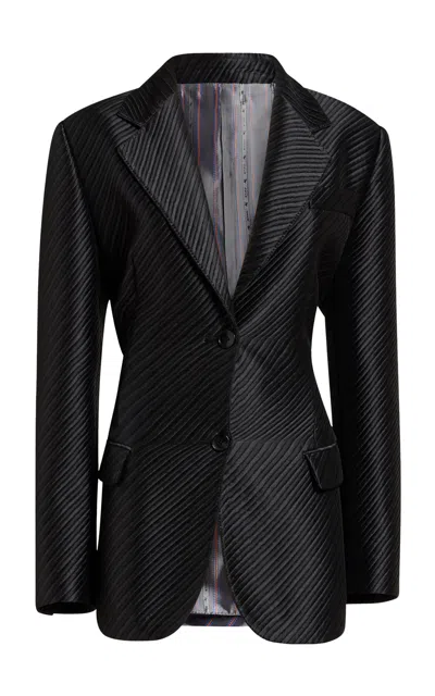 Etro Satin Jacquard Blazer In Black