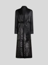 Etro Silk-blend Belted Coat In Grey