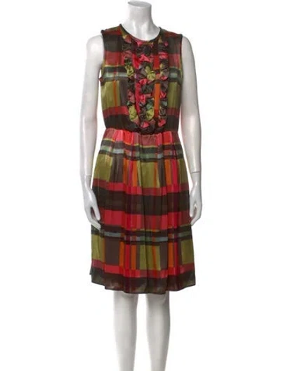 Pre-owned Etro Satin Knee-length Dress In Multi