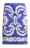 Etro Satin Skirt In Blue