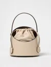 Etro Saturno Leather Bag With Shoulder Strap In Yellow Cream