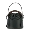 Etro Saturno Logo Embossed Drawstring Bucket Bag In Black