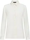 Etro Scallop-trim Crepe De Chine Shirt In White