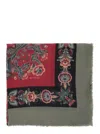 Etro Multicolor Square Scarf With All-over Floral Motif In Cashmere And Silk Blend Woman
