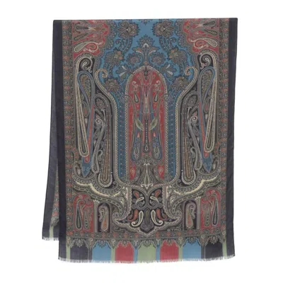 Etro Pattern Scarf In Gray
