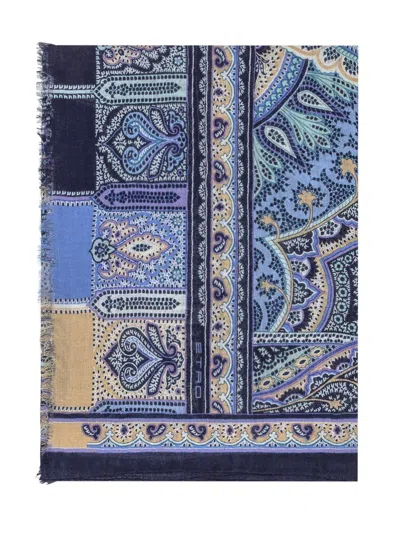 Etro Scarf 68x200 In Blue