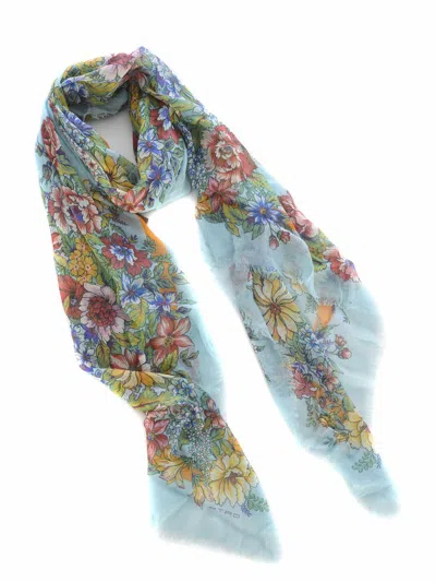 Etro Scarf "bouquet" In Blue