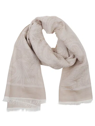 Etro Paisley-print Cotton Scarf In Gold