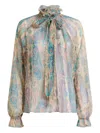 Etro Scarf-detail Paisley-print Silk Blouse In Multi