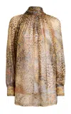 Etro Scarf-detailed Pleated Silk Top