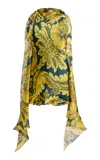 Etro Scarf-detailed Silk Blouse In Green