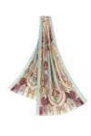 Etro Paisley-print Frayed-edge Cashmere-blend Scarf In Multicolour
