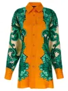 Etro Printed Collared Shirt With Cuffed Long Sleeves In Multicolor