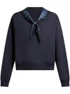 Etro Sweatshirt Mit Bedrucktem Seidenschal In Blue