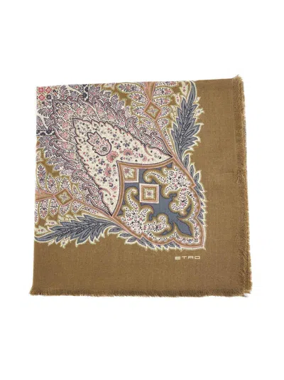 Etro Scarf In Light Brown,multicolor