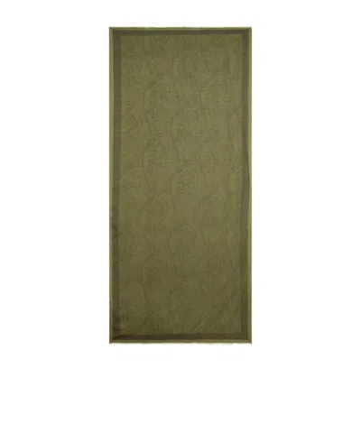 Etro Scarf With Arnica Motif In Green