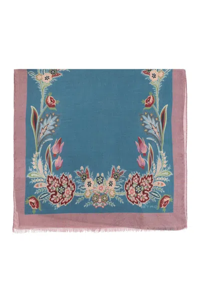 Etro Scarf With Decorative Pattern In Blue