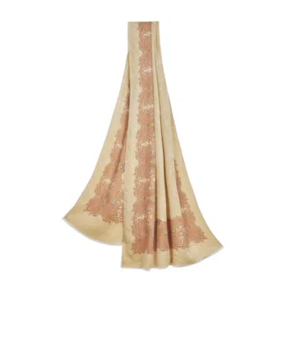 Etro Scarf With Foliage-patterned Edges In Multi
