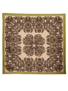 Etro Print Square Silk Scarf In Brown