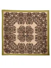 Etro Print Square Silk Scarf In Brown