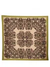 Etro Print Square Silk Scarf In Brown